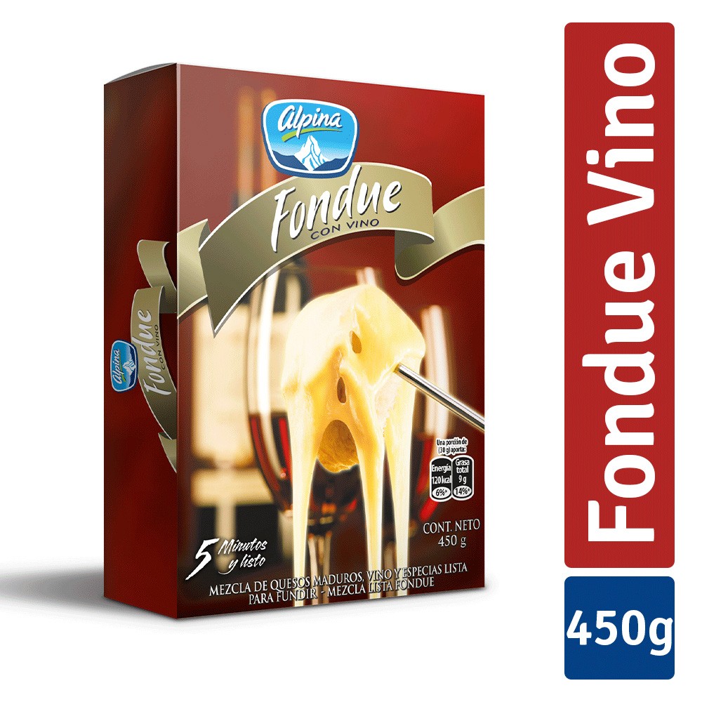 QUESO FONDUE VINO Y ESPECI *450GR ALPINA
