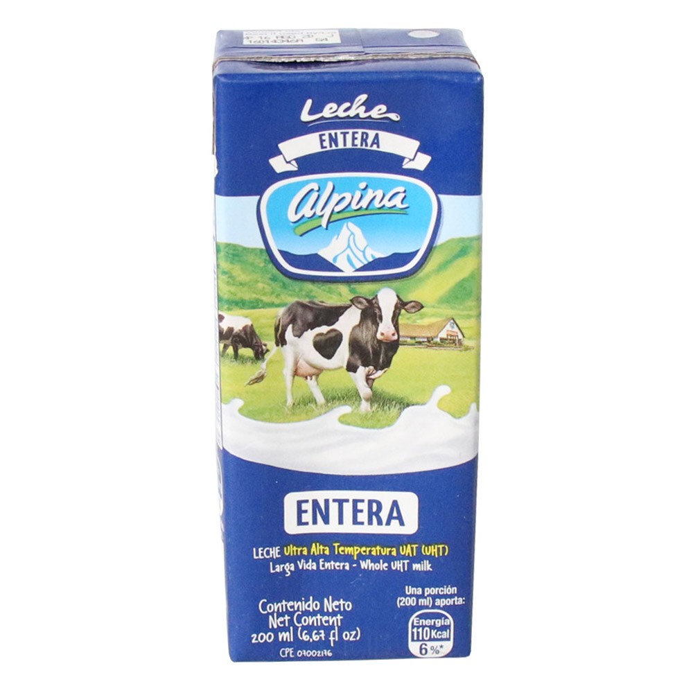 LECHE ENTERA UHT ALPINA  x 200ML