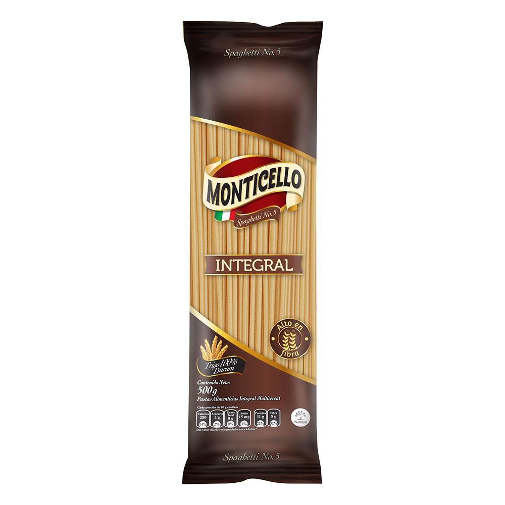 SPAGHETTI MONTICELLO INTEGRAL  x 500GR