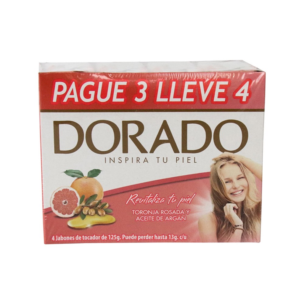 JABON TORONJA/ARGAN DORADO X4 UND *125GR