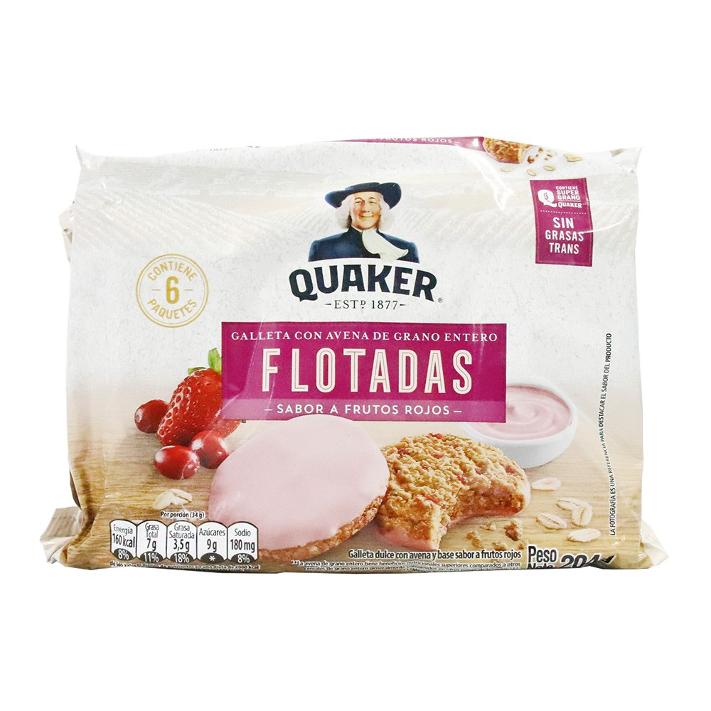GALLETA QUAKER FRUTOS ROJOS  x 204g
