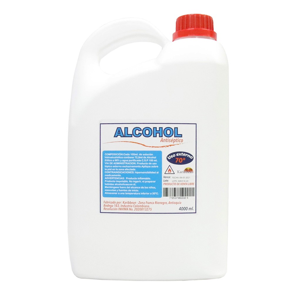 ALCOHOL ANTISEPTICO KARIBBEAN*4000ML