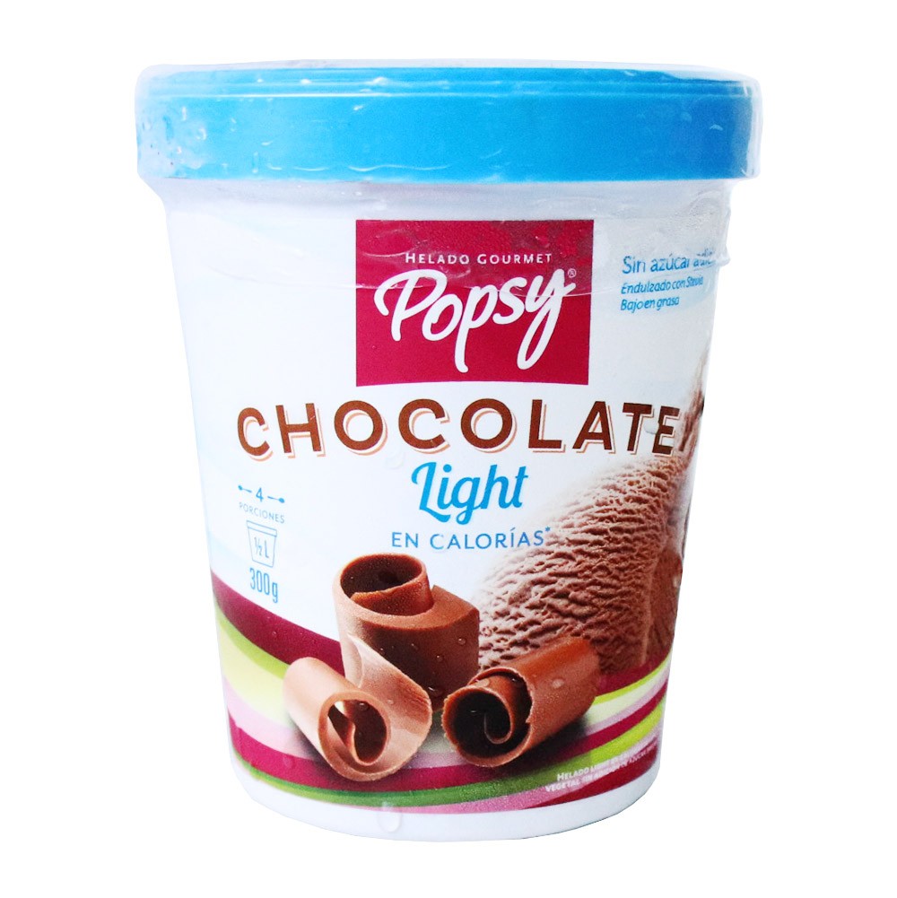 HELADO CHOCOLATE LIGHT POPSY MED LTR