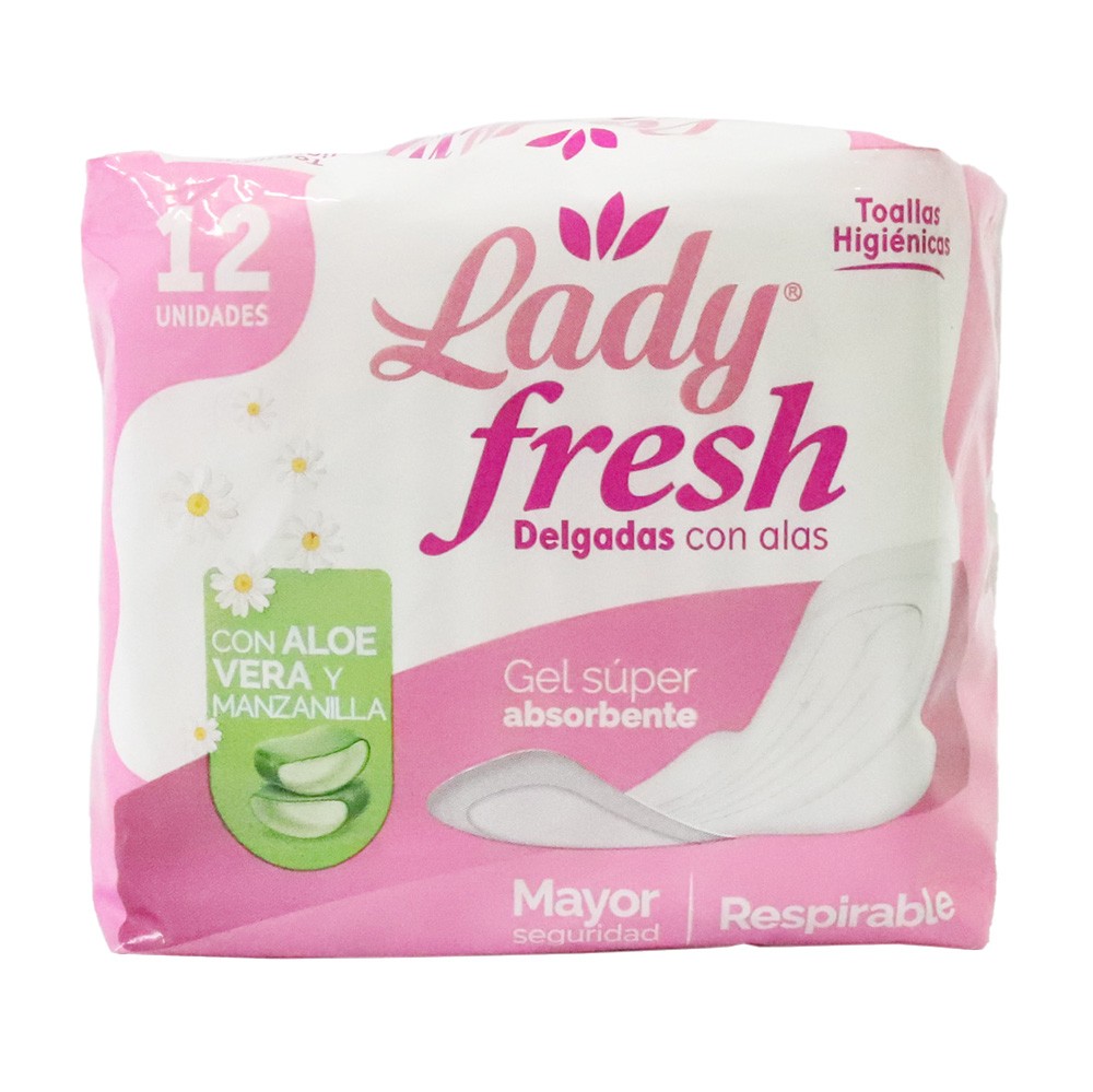 TOALLA HIGIENIC ALAS TELA LADYFRESH*12UN