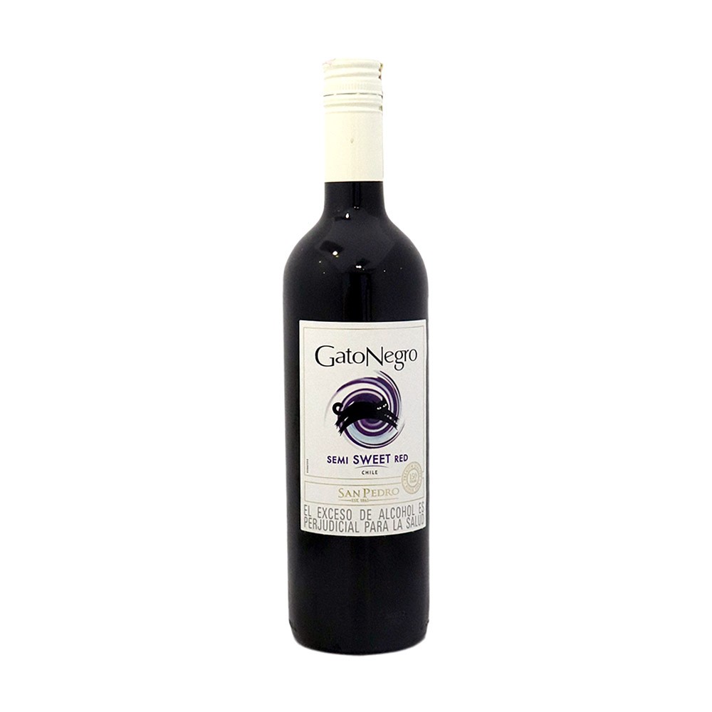 VINO TINTO SEMI SWEET RED GATO NEG*750ML
