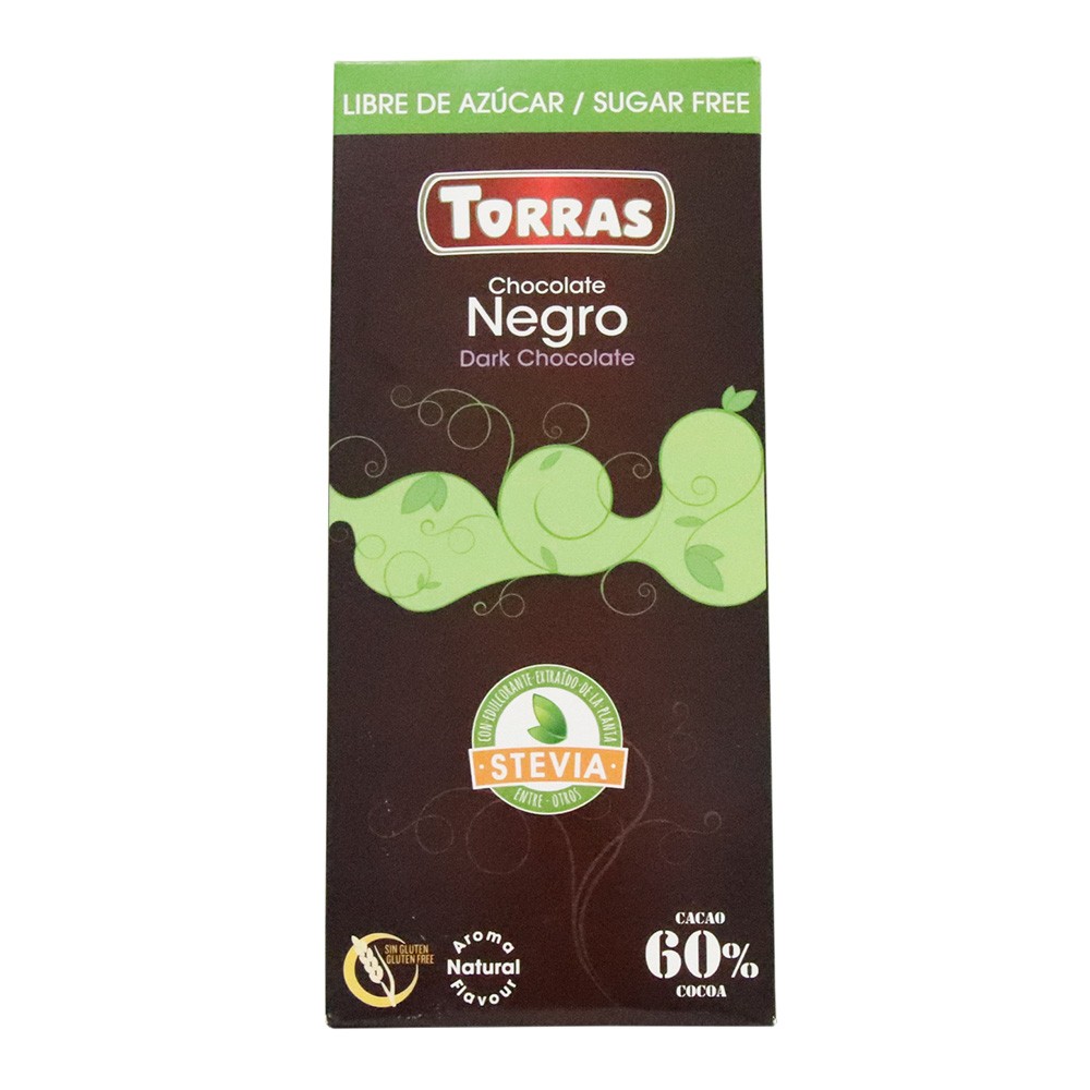 TABLETA CHOCO STEVIA NEGRO TORRAS*100GR