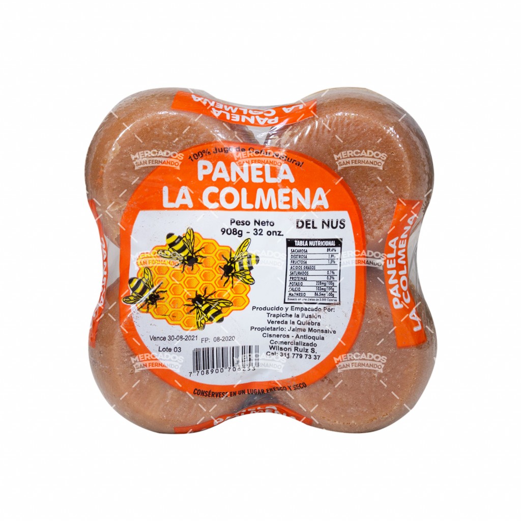 Panela La Colmena x 908 g x 24 uds