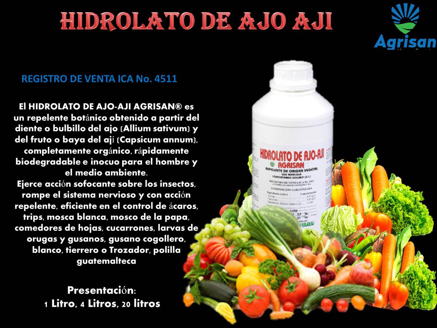 Hidrolato De Ajo Aji Agrisan